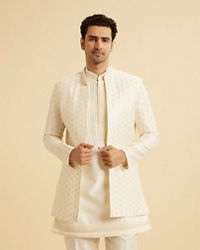 Manyavar Men Classic Cream Elegance Indo Western