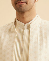 Manyavar Men Classic Cream Elegance Indo Western