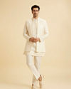 Manyavar Men Classic Cream Elegance Indo Western