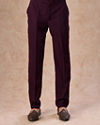 Manyavar Men Lavish Wine Velvet Indo Western Ensemble