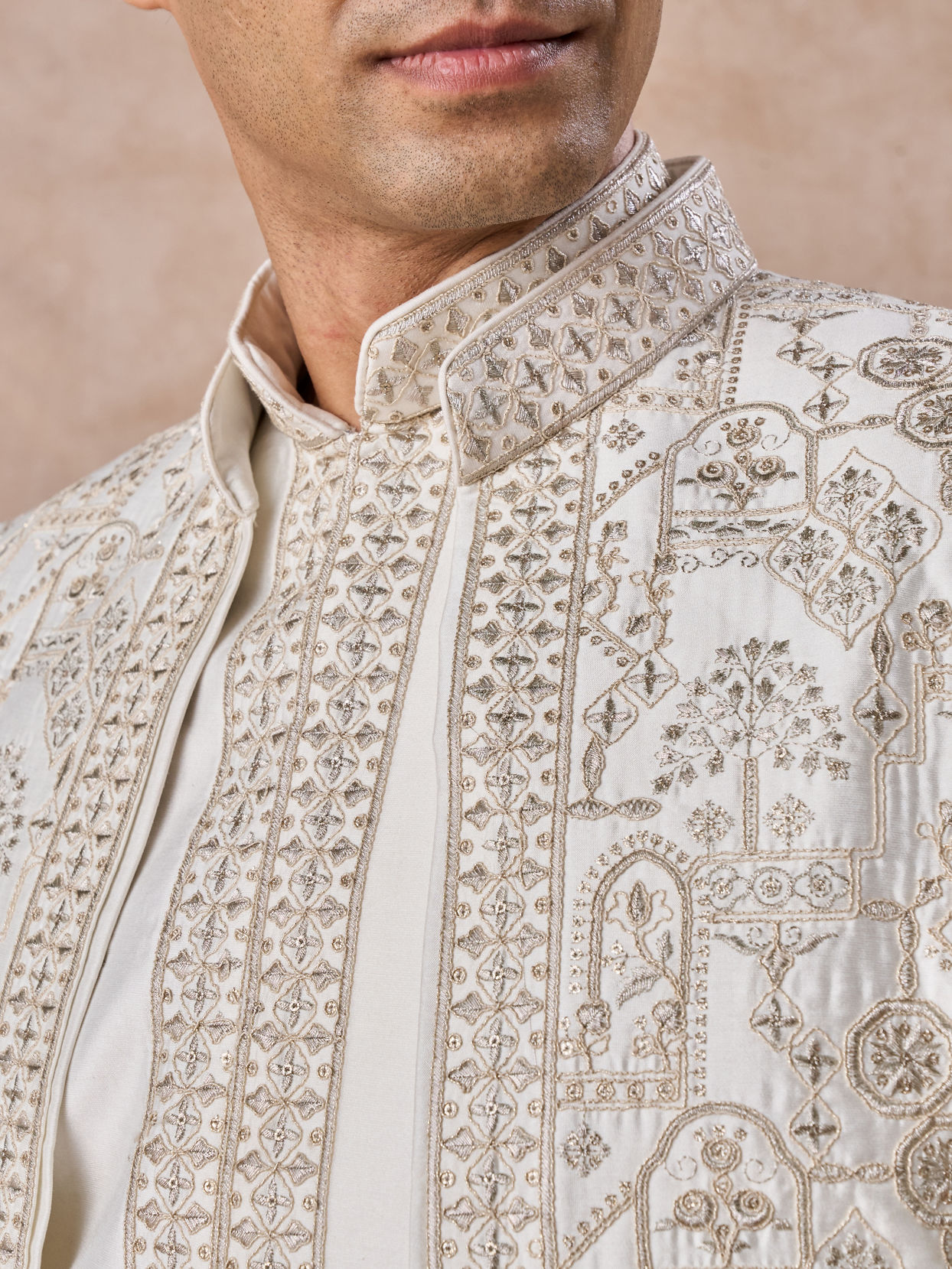 Manyavar Men Charming Cream Indo Western