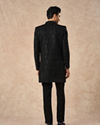 Manyavar Men Black Velvet Indo Western with Embroidery