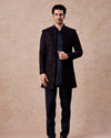 Manyavar Men Radiant Blue Velvet Indo Western