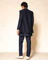 Manyavar Men Dark Blue Designer Indo Western