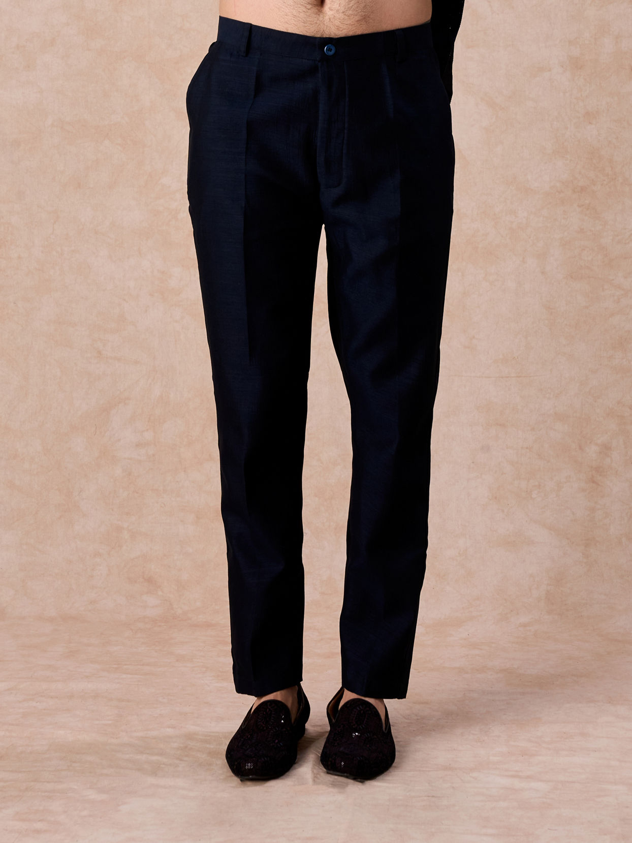 Manyavar Men Dark Blue Designer Indo Western