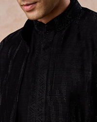 Manyavar Men Elegant Black Indo Western