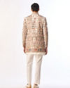 Manyavar Men Cream Georgette Elegance Indo Western
