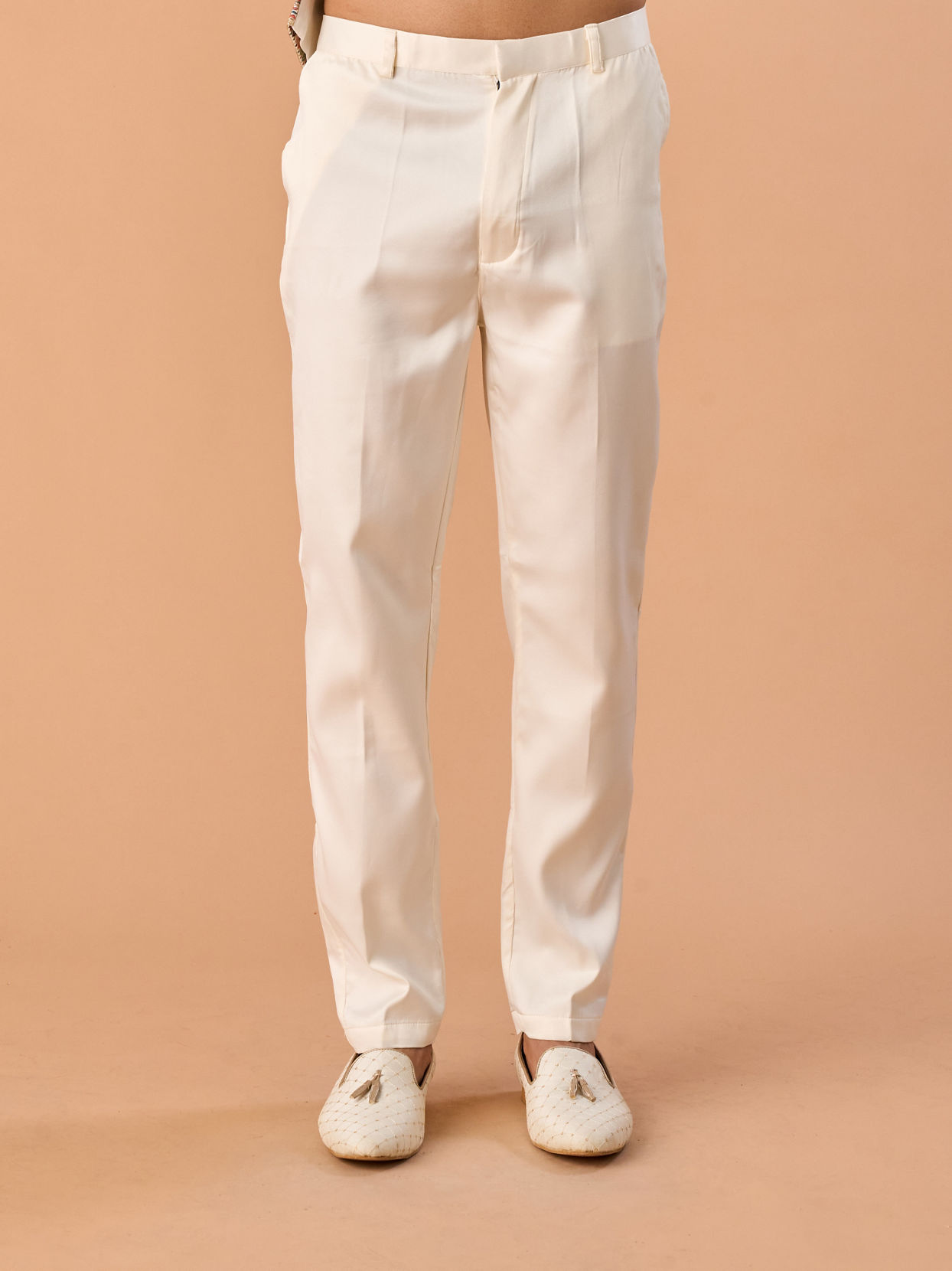 Manyavar Men Cream Georgette Elegance Indo Western