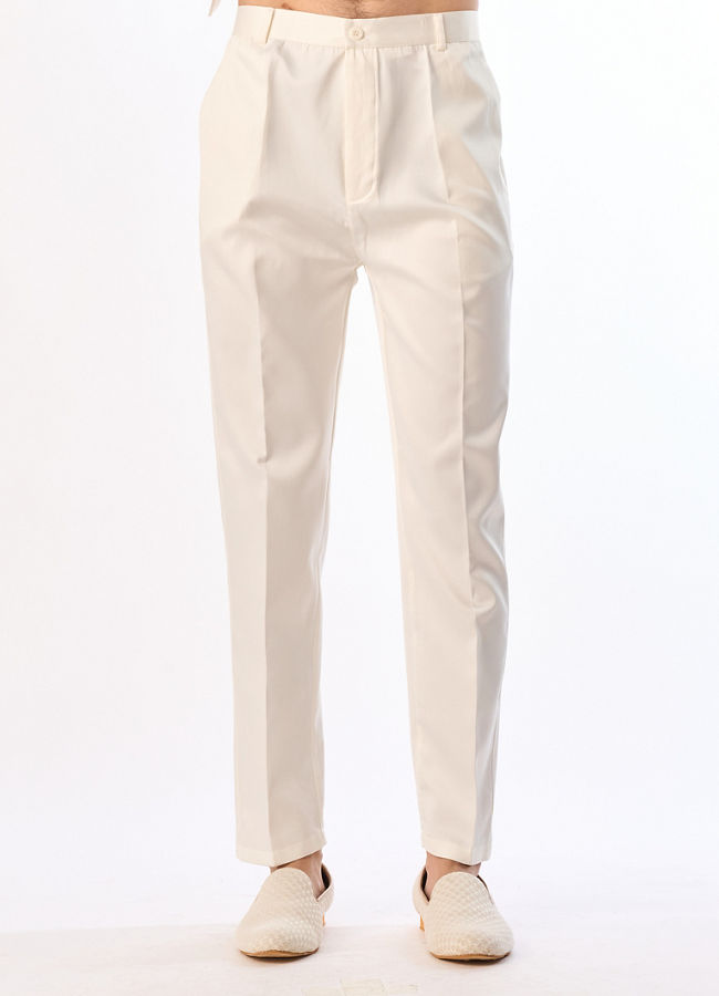 Manyavar Men Cream Georgette Elegance Indo Western