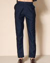 Manyavar Men Dark Blue Silk Indo Western Jacket with Embellishments