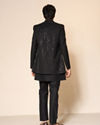 Manyavar Men Black Silk Indo Western with Sequins