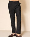 Manyavar Men Black Silk Indo Western with Sequins