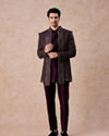 Manyavar Men Purple Majesty Georgette Indo Western