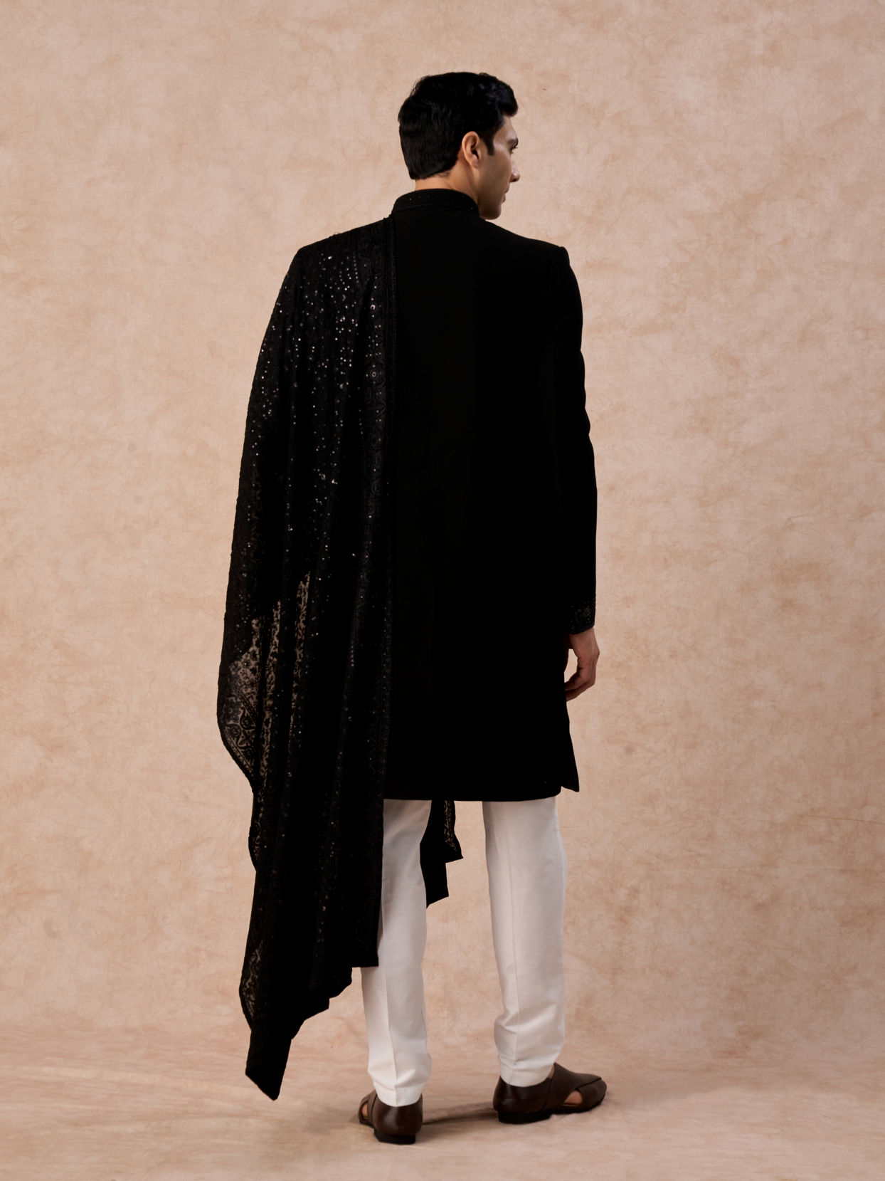 Manyavar Men Black Elegance Indo Western