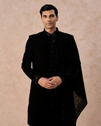 Manyavar Men Black Elegance Indo Western
