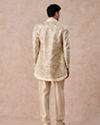 Manyavar Men Regal Beige Net Indo Western
