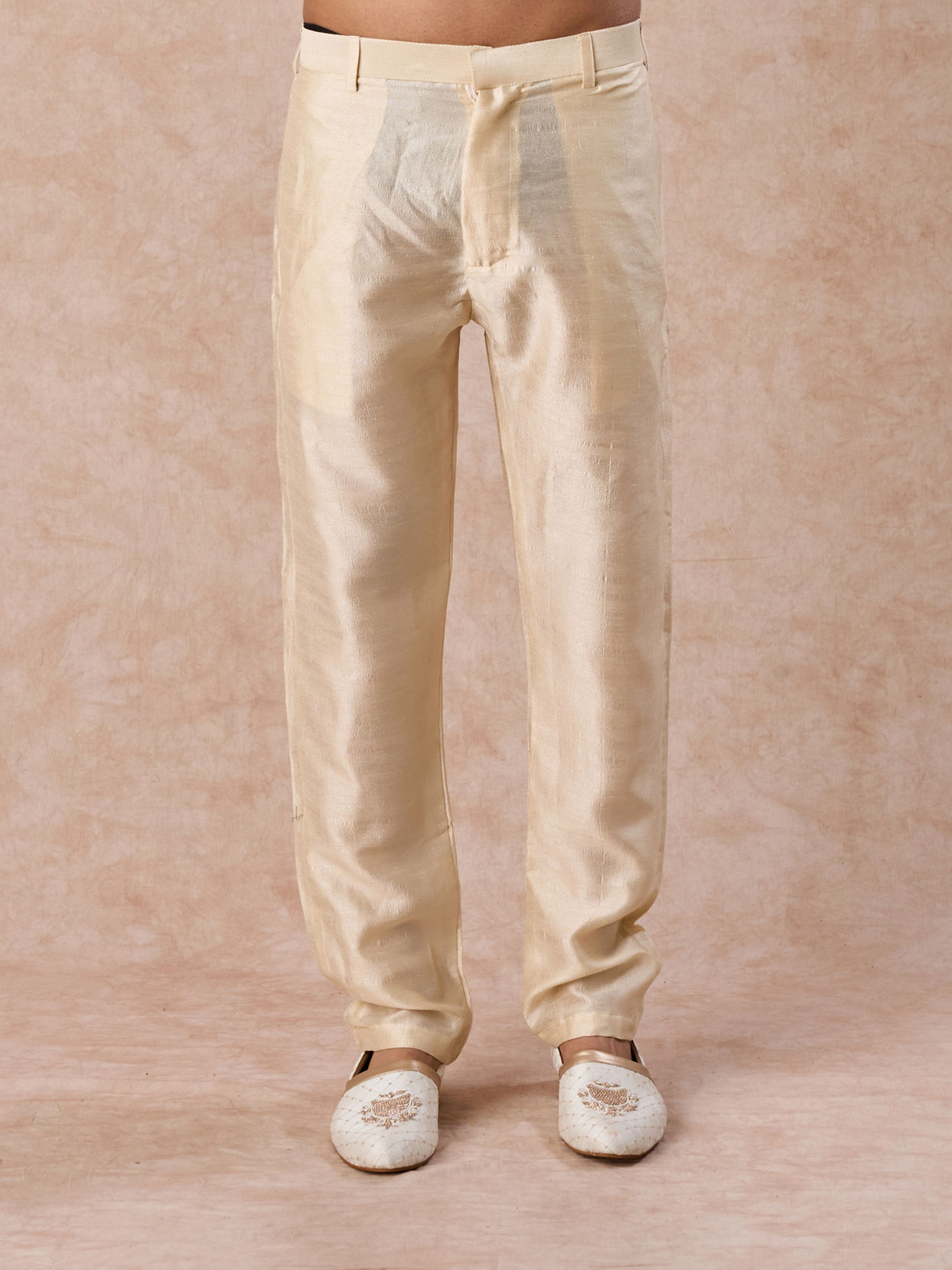 Manyavar Men Regal Beige Net Indo Western