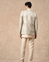 Manyavar Men Beige Blended Viscose Indo Western Embroidery