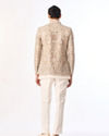 Manyavar Men Beige Net Indo Western with Embroidery