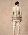 Manyavar Men Beige Net Indo Western