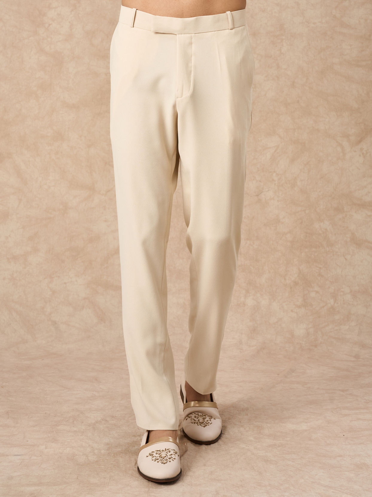 Manyavar Men Beige Net Indo Western