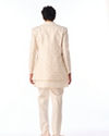 Manyavar Men Cream Blended Cotton Indo Western with Embroidery