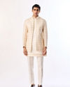 Manyavar Men Elegant Cream Indo Western