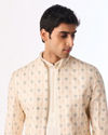 Manyavar Men Elegant Cream Indo Western