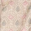 Beige Blended Viscose Indo Western Jacket with Embroidery