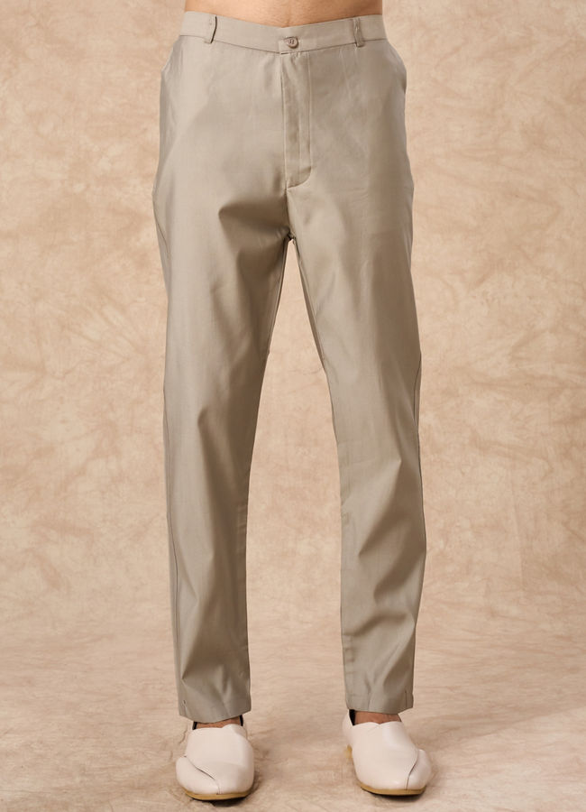 Manyavar Men Beige Blended Viscose Indo Western Jacket with Embroidery