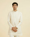 Manyavar Men Elegant Cream Indo Western