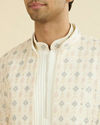 Manyavar Men Elegant Cream Indo Western