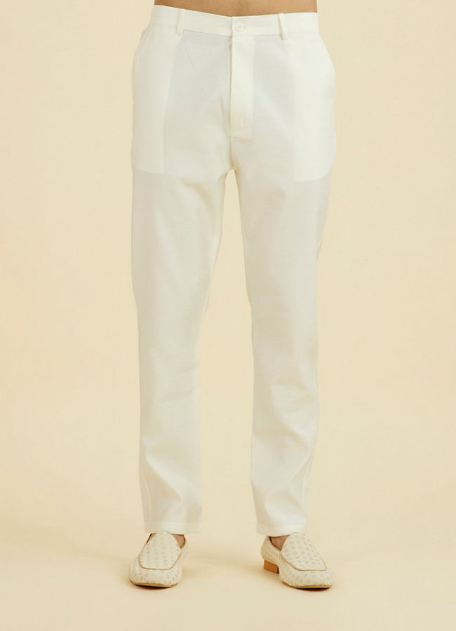 Manyavar Men Elegant Cream Indo Western