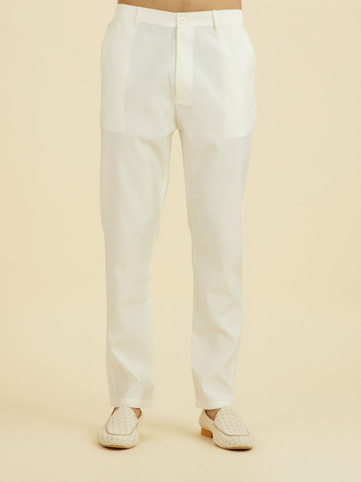 Manyavar Men Elegant Cream Indo Western