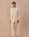 Manyavar Men Majestic Cream Indo Western Ensemble