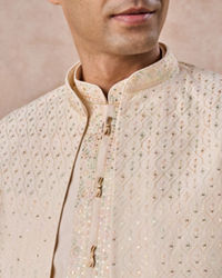 Manyavar Men Majestic Cream Indo Western Ensemble