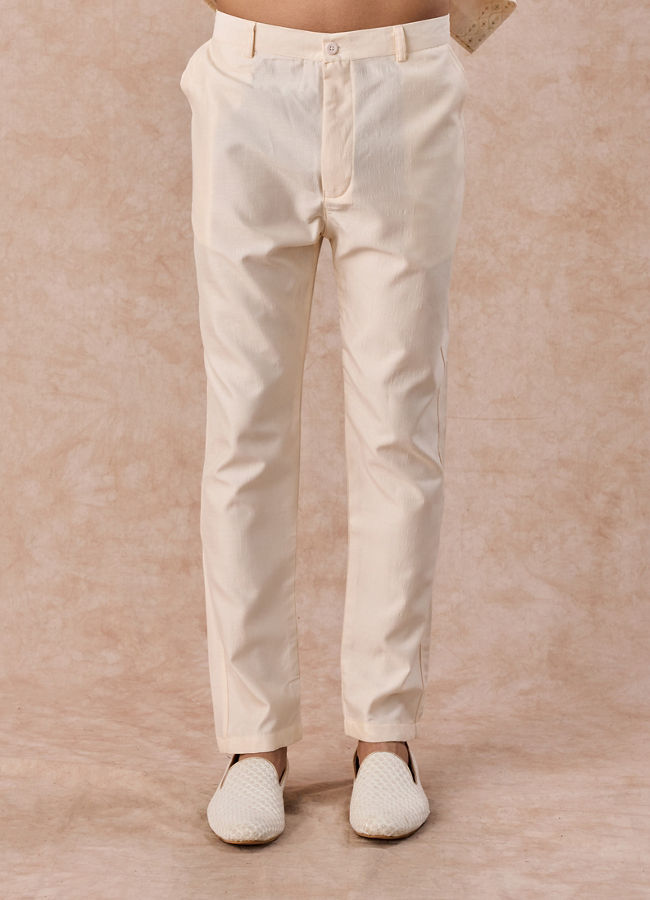 Manyavar Men Majestic Cream Indo Western Ensemble