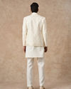 Manyavar Men Cream Blended Viscose Indo Western with Dupatta