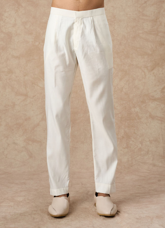 Manyavar Men Cream Blended Viscose Indo Western with Dupatta