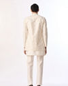 Manyavar Men Cream Silk Indo Western with Embroidery