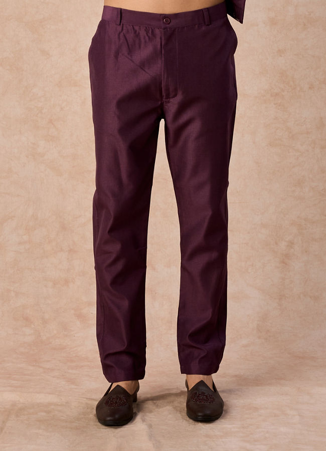 Manyavar Men Royal Purple Hues Indo Western