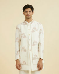 Manyavar Men Regal Cream Indo Western Set
