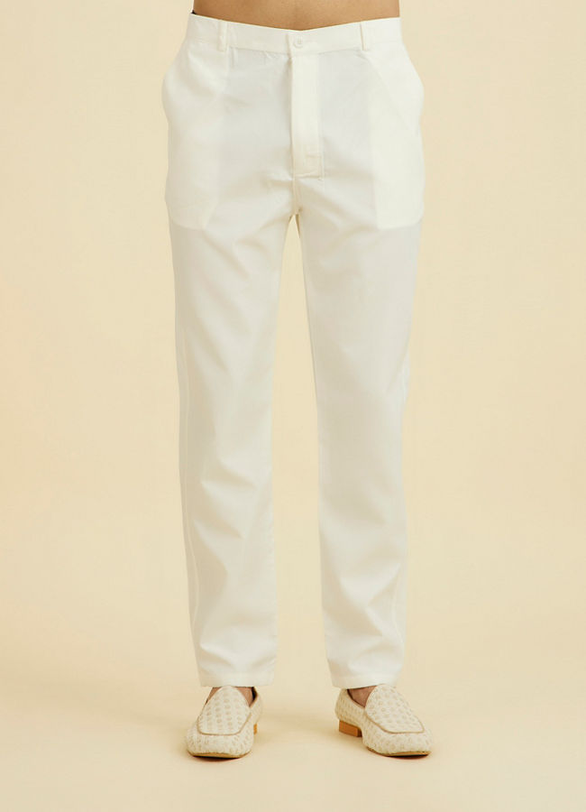 Manyavar Men Regal Cream Indo Western Set