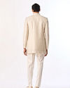 Manyavar Men Cream Georgette Indo Western Jacket with Embroidery