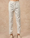 Manyavar Men Cream Georgette Indo Western Jacket with Embroidery