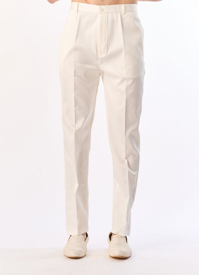 Manyavar Men Cream Georgette Indo Western Jacket with Embroidery