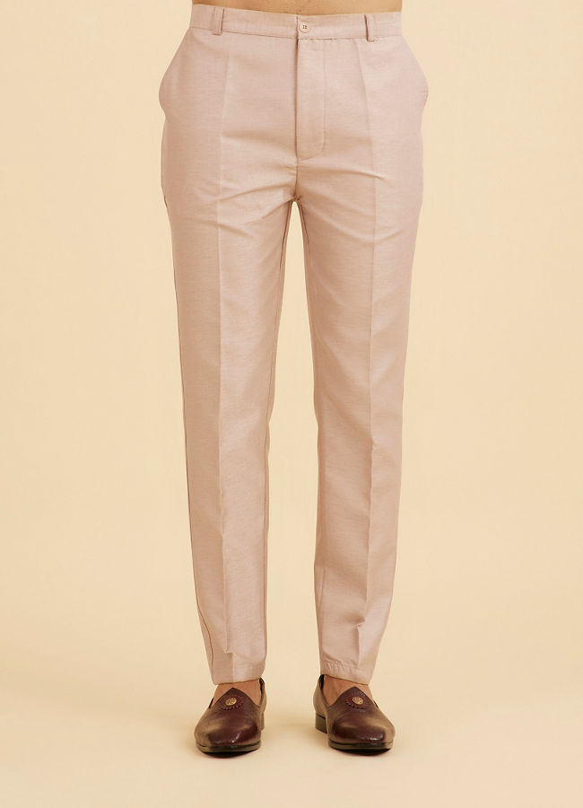 Manyavar Men Vijay's Beige Indo Western Set with Paisley Embroidery