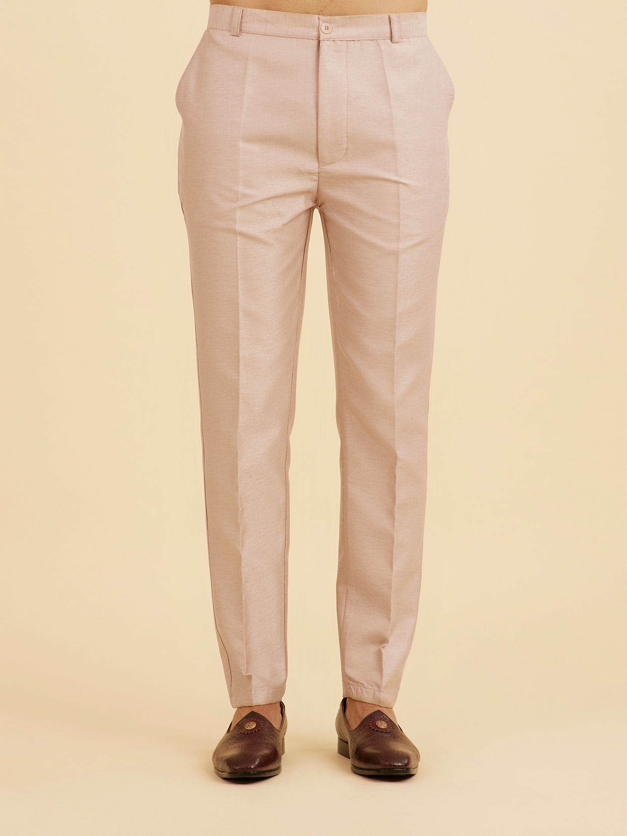 Manyavar Men Vijay's Beige Indo Western Set with Paisley Embroidery