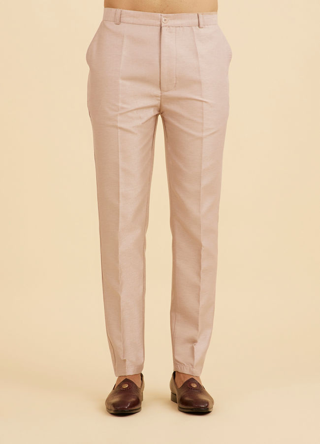 Manyavar Men Beige Art Silk Indo Western Set