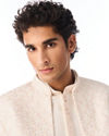 Manyavar Men Cream Silk Indo Western Jacket